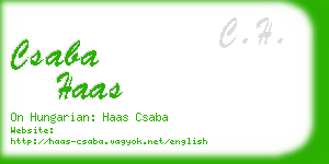 csaba haas business card